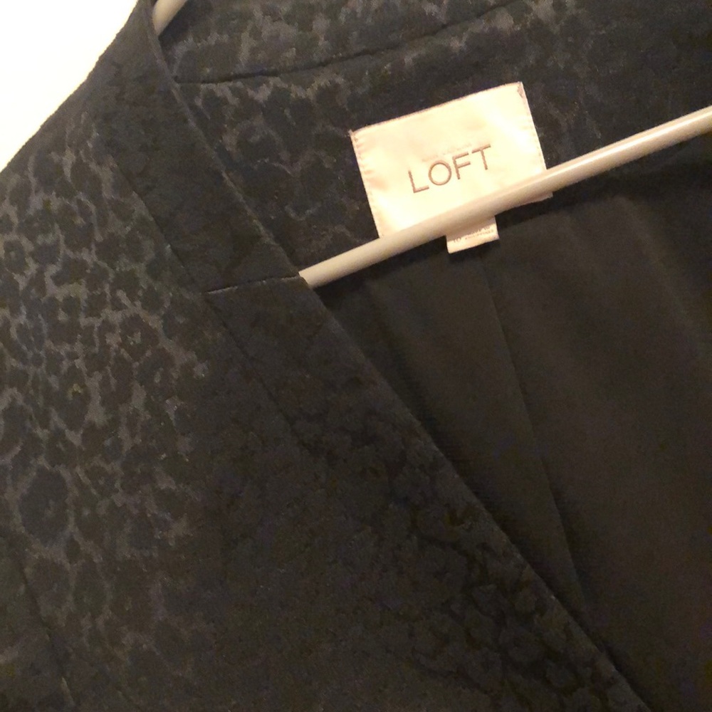 Ann Taylor Loft Black Leopard Print Blazer Peplum